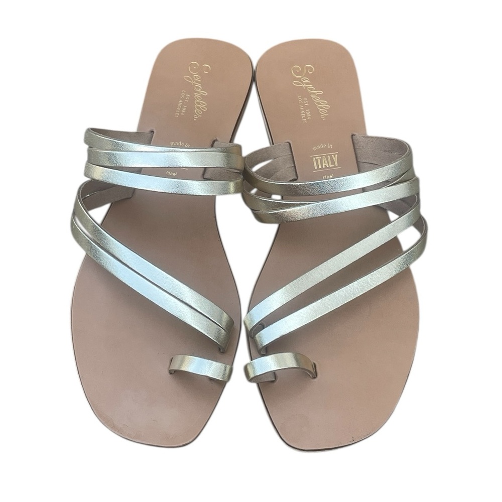Seychelles Leather Strappy Sandals, Gold, Size 8.5, EUC